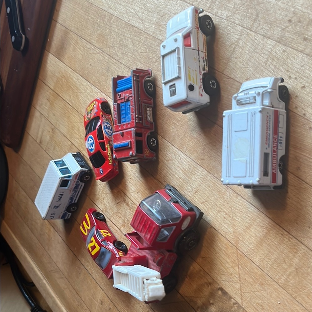 Red and White Toy Vehicle Set Cars & Vehicles